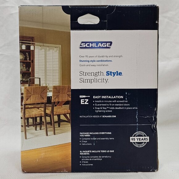 Schlage FB50NV Acc 716 Single Cylinder Deadbolt- Keyed Entry Accent Lever Bronze - Picture 3 of 6